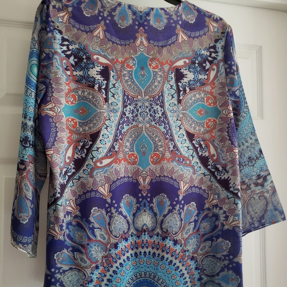 Chicos Multi Colored Pullover Top Size 1 - Picture 2 of 5